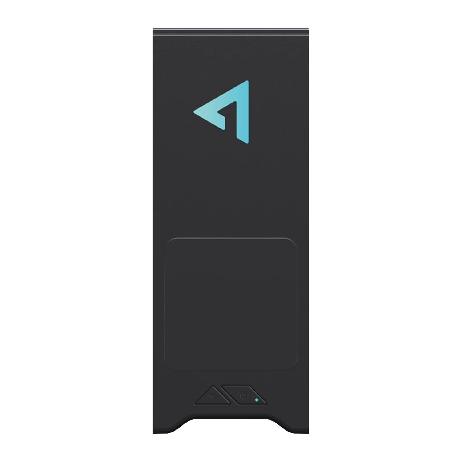 ONEXPLAYER 3 Connector 1 ONEXPLAYER 3 Connector front view in matte black, with turquoise logo, recessed panel and small control buttons