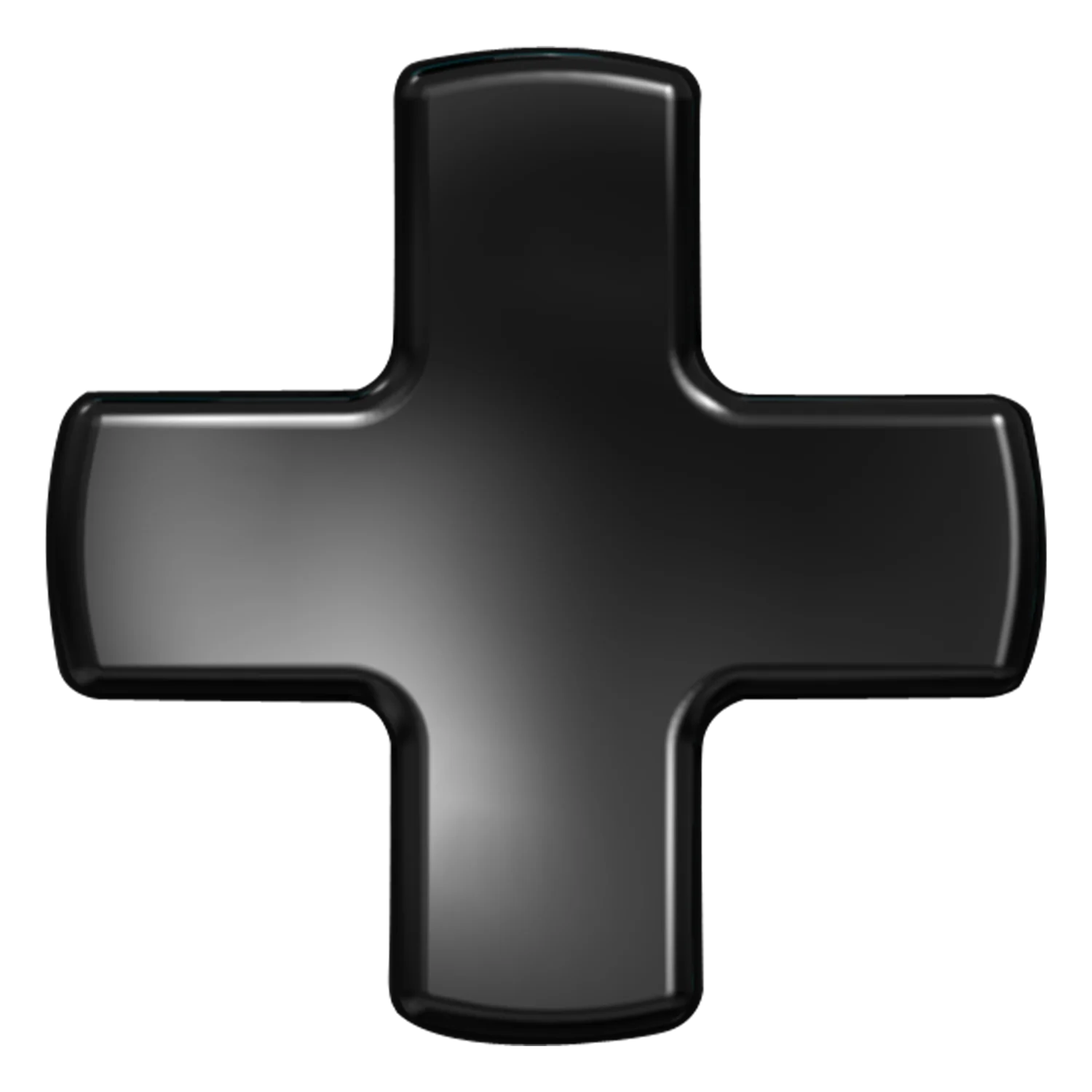 ONEXPLAYER 3 D-Pad 1 ONEXPLAYER 3 D-Pad close-up, glossy black plus-shaped button with rounded edges and subtle highlights